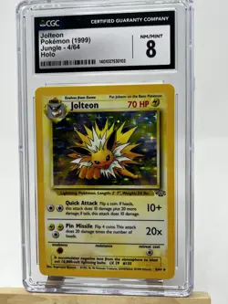 Jolteon Pokemon Card (1999) Jungle 4/64 Holo CGC 8 NM/MINT - Image 1