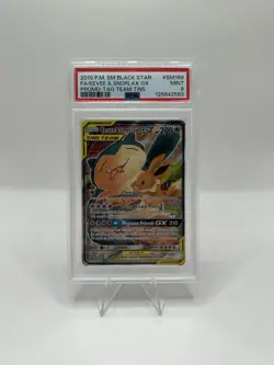 2019 POKEMON SM BLACK STAR PROMO TAG TEAM TINS FULL ART/EEVEE & SNORLAX GX PSA 9 - Image 1