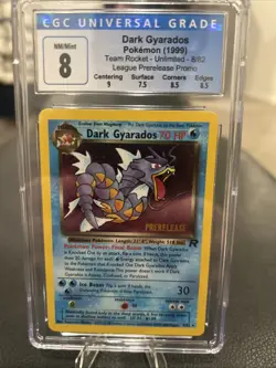 1999 Pokemon Team Rocket Dark Gyarados-Holo Prerelease Promo CGC 8 / 82 - Image 1