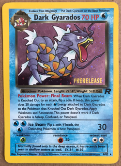 Pokemon Rocket Dark Gyarados 8/82 Gold Foil Holo League Prerelease NMM WOTC 1999 - Image 1