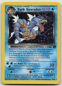 Pokemon TCG Dark Gyarados 8/82 Team Rocket Vintage Holo WOTC 1999-2000 LP Rare - Image 1
