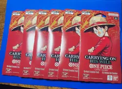 One Piece OP-13 CARRYING ON HIS WILL Sleeved Booster Packs Lot Of 6 NEW/SEALED - Image 1