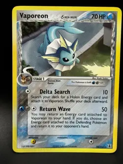 Pokemon TCG Vaporeon Holo 18/113 Unlimited EX Delta Species 2005 Lp - Image 1