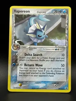 Pokemon TCG Vaporeon Holo 18/113 Unlimited EX Delta Species 2005 Lp - Image 3