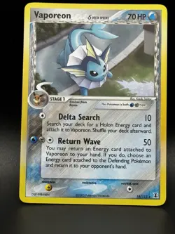 Pokemon TCG Vaporeon Holo 18/113 Unlimited EX Delta Species 2005 Lp - Image 5