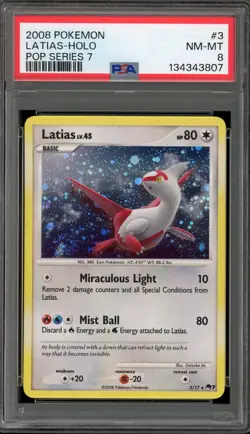 Pokemon Latias POP Series 7 Holo Rare #3 PSA 8 - Image 1
