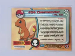 Charmander #04 Topps TV Animation Edition Non Holo Pokemon 1999 - Image 2