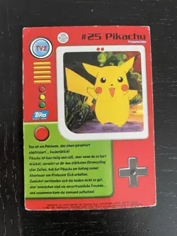 Pikachu #25 TV2 Topps Pokemon TV Animation Edition 1995-99 deutsch - Image 2