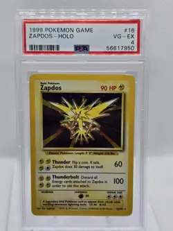 PSA 4 Zapdos Base Set Unlimited Holo Pokemon Card 16/102 - Image 1
