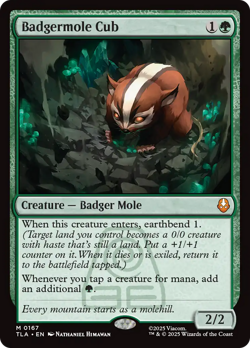 Badgermole Cub #167 Near Mint NM Avatar: The Last Airbender TLA Magic MTG - Image 1