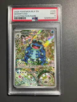 2025 POKEMON SV BLACK BOLT - BLK EN #105/086 SEISMITOAD ILLUSTRATION RARE PSA 9 - Image 1