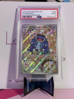 🐸 2025 POKEMON BLK EN-BLACK BOLT ILLUSTRATION RARE #105 SEISMITOAD PSA 9 - Image 1