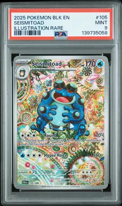 2025 POKEMON BLK EN-BLACK BOLT ILLUSTRATION RARE #105 SEISMITOAD PSA 9 - Image 1