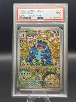 2025 Pokemon Black Bolt BLK En Seismitoad Illustration Rare #105 PSA 9 Mint - Image 1