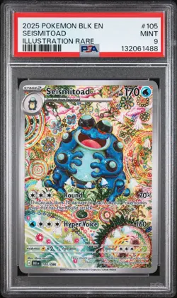 2025 Pokemon Black Bolt BLK En Seismitoad Illustration Rare #105 PSA 9 Mint - Image 1