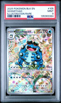 2025 POKEMON BLK EN-BLACK BOLT ILLUSTRATION RARE #105 SEISMITOAD PSA 9 - Image 1