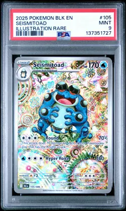 2025 POKEMON BLK EN-BLACK BOLT ILLUSTRATION RARE #105 SEISMITOAD PSA 9 - Image 1