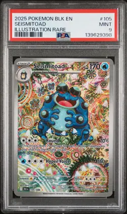 2025 POKEMON BLK EN-BLACK BOLT ILLUSTRATION RARE #105 SEISMITOAD PSA 9 - Image 1
