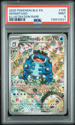 2025 POKEMON BLK EN-BLACK BOLT ILLUSTRATION RARE #105 SEISMITOAD PSA 9 - Image 1