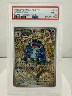 2025 POKEMON BLK EN-BLACK BOLT ILLUSTRATION RARE #105 SEISMITOAD PSA 9 - Image 1