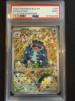 2025 POKEMON BLK EN-BLACK BOLT ILLUSTRATION RARE #105 SEISMITOAD PSA 9 - Image 2