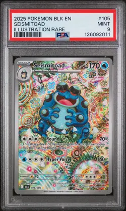 2025 POKEMON BLK EN-BLACK BOLT ILLUSTRATION RARE #105 SEISMITOAD PSA 9 - Image 1