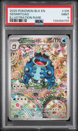 2025 POKEMON BLK EN-BLACK BOLT ILLUSTRATION RARE #105 SEISMITOAD PSA 9 - Image 1