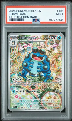 2025 POKEMON BLK EN-BLACK BOLT ILLUSTRATION RARE #105 SEISMITOAD PSA 9 - Image 1