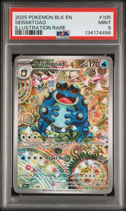 2025 POKEMON BLK EN-BLACK BOLT ILLUSTRATION RARE #105 SEISMITOAD PSA 9 - Image 1
