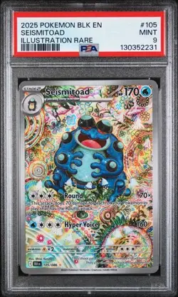 2025 POKEMON BLK EN-BLACK BOLT #105 SEISMITOAD ILLUSTRATION RARE - PSA 9 - Image 1