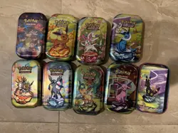 Pokemon Prismatic Evolutions Mini Tins COMPLETE FULL ART SET of 8 Eeveelutions - Image 1