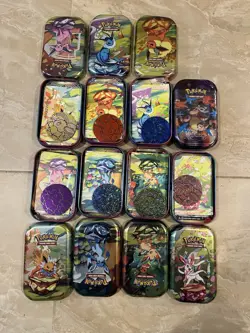 Pokemon Prismatic Evolutions Mini Tins COMPLETE FULL ART SET of 8 Eeveelutions - Image 2