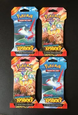 Lot of 4 Surging Sparks (Scarlet & Violet) Booster Packs Pokemon TCG Sealed 2024 - Image 1