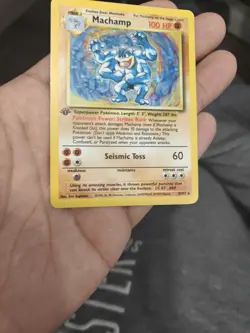 Machamp 8/102 1st Edition Holo Rare Base Set Pokemon TCG Card - Image 3