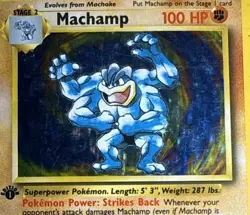 Machamp 1st Edition 8/102 Base Set Holo Rare Pokemon Card - TCG Vintage Wotc - Image 1