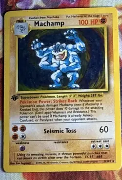 Machamp 1st Edition 8/102 Base Set Holo Rare Pokemon Card - TCG Vintage Wotc - Image 2