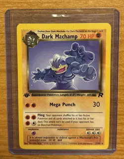DARK MACHAMP 27/82 Team Rocket 1st EDITION non-holo rare Pokemon TCG card NM - Image 1