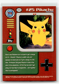 Pokemon Pikachu 1999 TV2 Topps #25 TV Animation Edition - Image 2