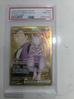 2025 POKEMON DRI EN-DESTINED RIVALS HYPER RARE TEAM ROCKET'S MEWTWO EX PSA 10 - Image 3