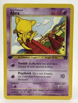 Pokemon TCG - Abra 49/82 - Team Rocket - 1st Edition - LP - Image 1