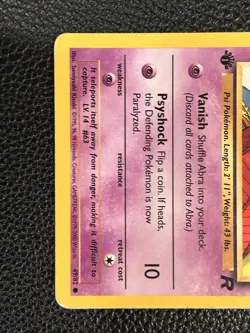 Pokemon TCG Abra 1st Edition Common Team Rocket #49/82 2000 WOTC VTG LP - Image 3