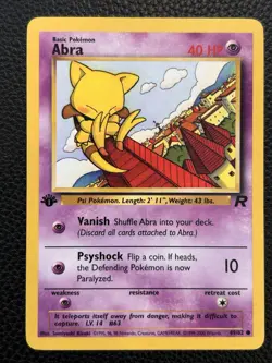 Pokemon TCG Abra 1st Edition Common Team Rocket #49/82 2000 WOTC VTG LP - Image 1