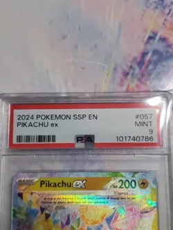 2024 Pokemon Surging Sparks Pikachu ex 057/191 PSA 9 Mint - English SSP - Image 2