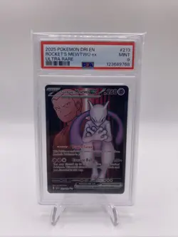 2025 Pokemon Destined Rivals Team Rockets Mewtwo Ex Ultra Rare 213/182 PSA 9 - Image 1