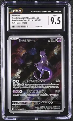 ⭐⭐⭐ CGC 9.5 Pokemon Mewtwo 183/165 Holo Art Rare Japanese 151 sv2A - Image 1