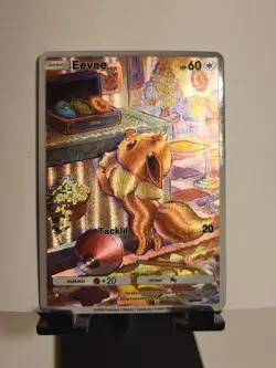 Pokemon Eevee Pocket TCG Custom Made Fan Art Holo With Texture - Image 1
