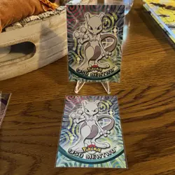 Mewtwo #150 Topps Blue Label TV Animation Edition Non Holo Pokemon 1999 NM - Image 1