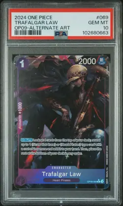 2024 One Piece OP09-069 Emperors in the New World Trafalgar Law Alt Art PSA 10 - Image 1