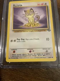 Pokemon TCG 1999 Meowth Jungle Unlimited 56/64CGC Mint 9 - Image 4
