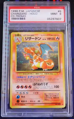 1998 P.M. Japanese Charizard Holo CD Promo#6 PSA MINT 9 - Image 1